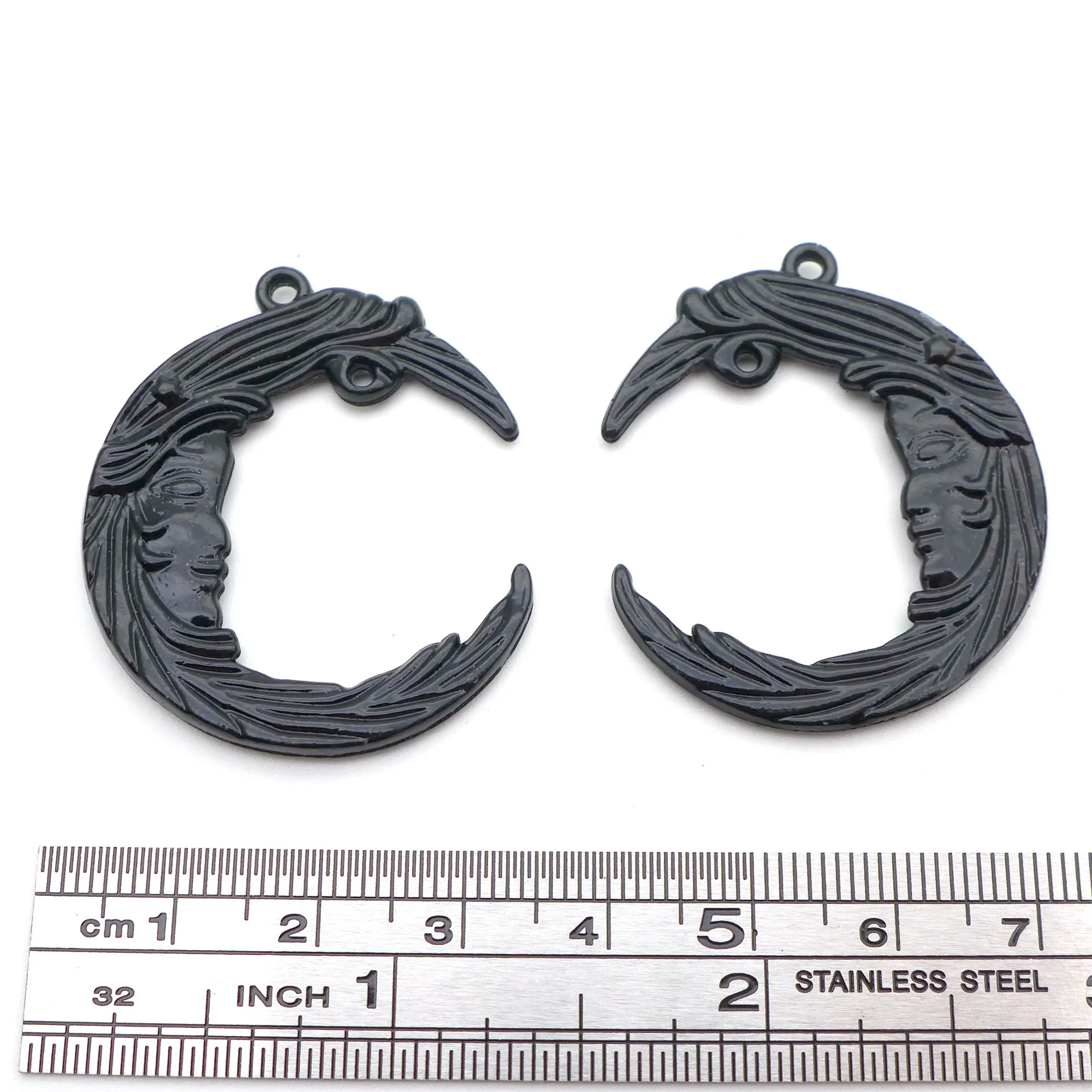 

10pcs 38.8*33MM Zinc Alloy Black Moon Smile Smiley Tibetan Charms Pendants Jewelry Earrings Women Necklace DIY Free Shipping