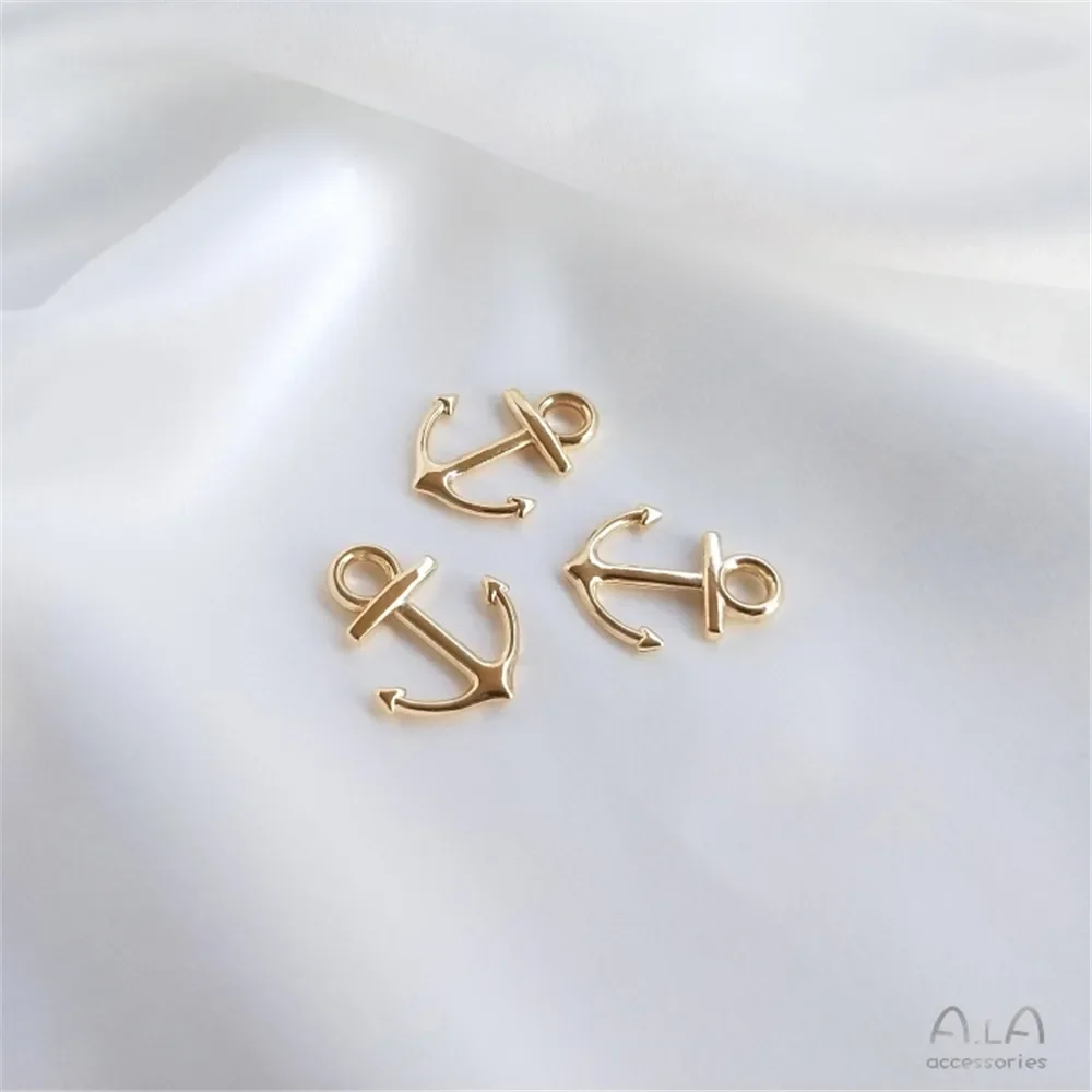 14 К позолоченные аксессуары парусник самолет корабль якорь кулон DIY браслет