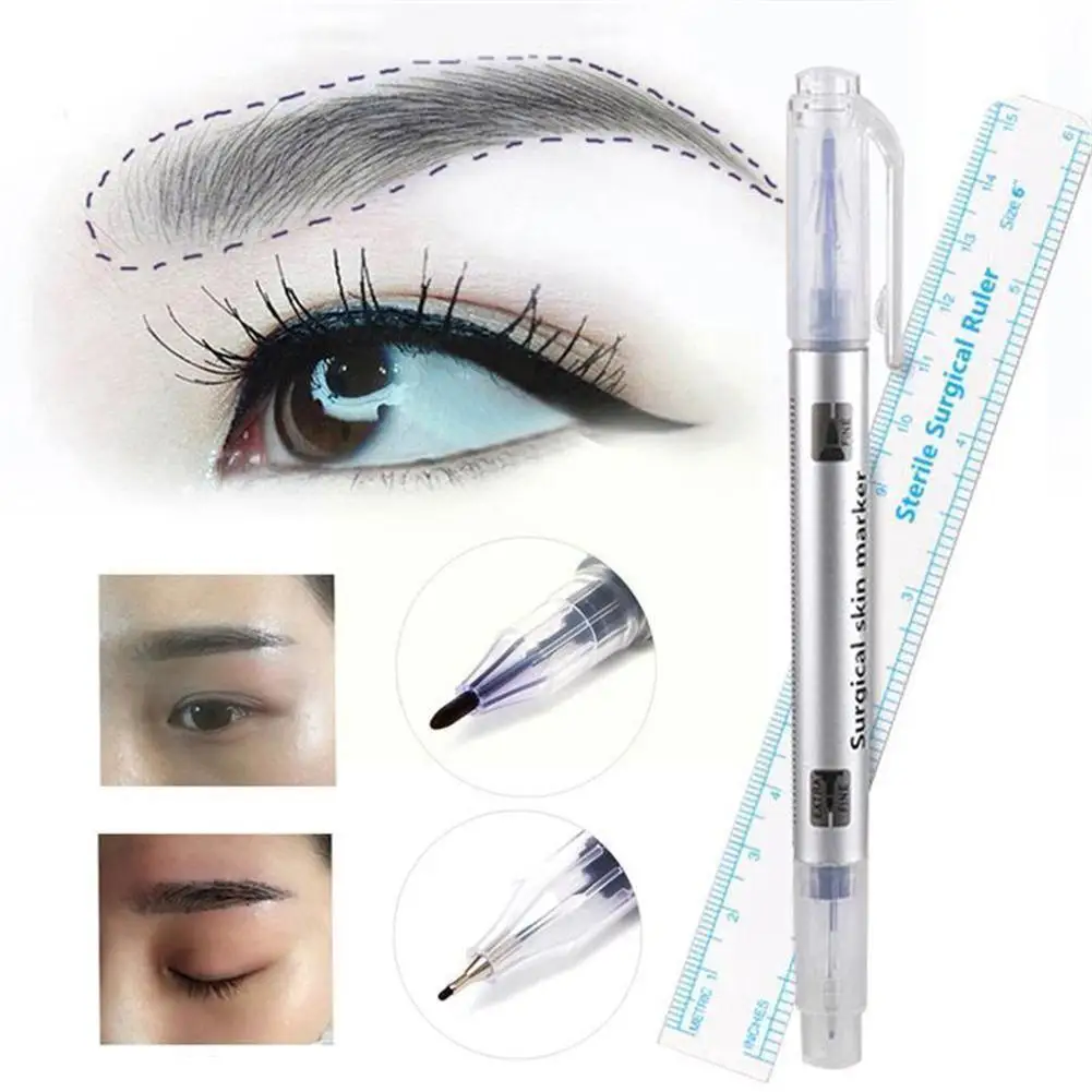 

1 шт. маркер для линии губ, ручка для бровей с вышивкой, ручка для бровей маркер, хирургический микроблейдинг, аксессуары для бровей, татуиров...