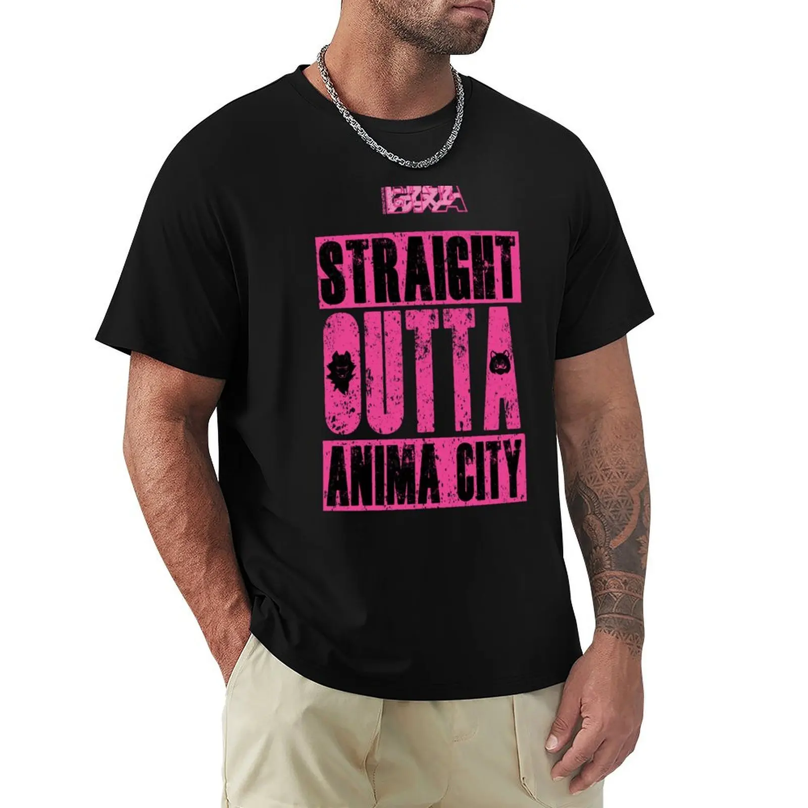 Фото СОВЕРШЕННО НОВАЯ ФУТБОЛКА ANIMAL (BNA): STRAIGHT OUTTA ANIMA CITY, с защитой от ультрафиолета, для активного отдыха. №1