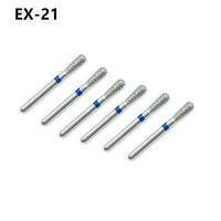10pcsset dental diamond bur drill set fit high speed handpieces polishing for dentistry lab equipment ex 21