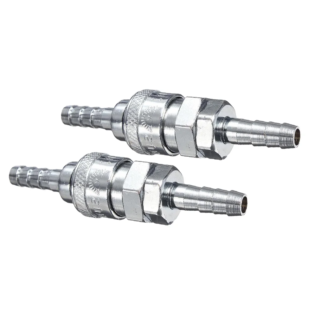 2 PCS Mini Screw Pneumatic Tube Nozzles 8(20)mm SH PH Quick Fitting Connectors for Air Hose Tube Compressor (Silver)
