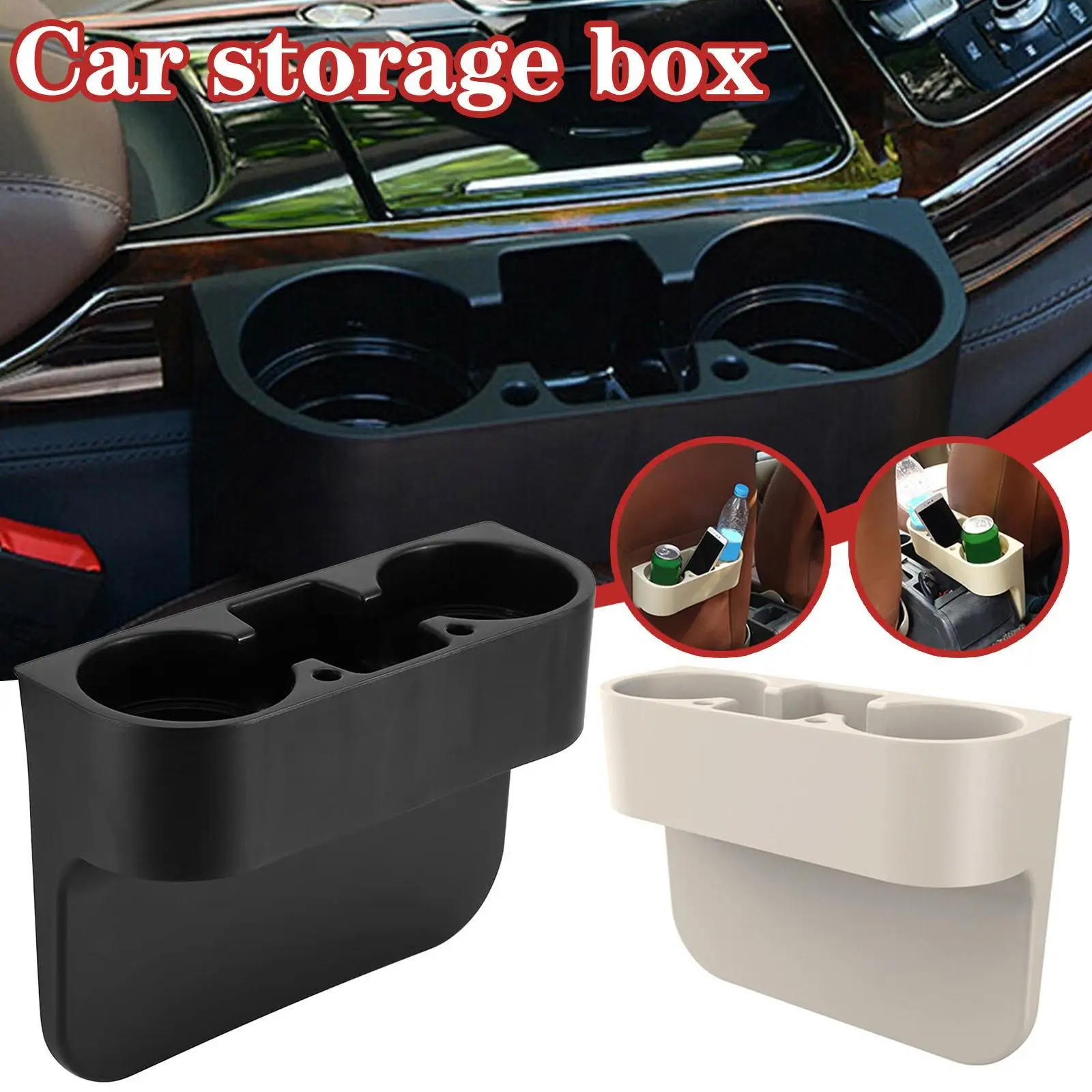 

Seat Side Gap Filler For Cars Pocket Storage Organizer Plastic Multifunctional Cup Holder Beverage Bottle Bags Stowing Tidying