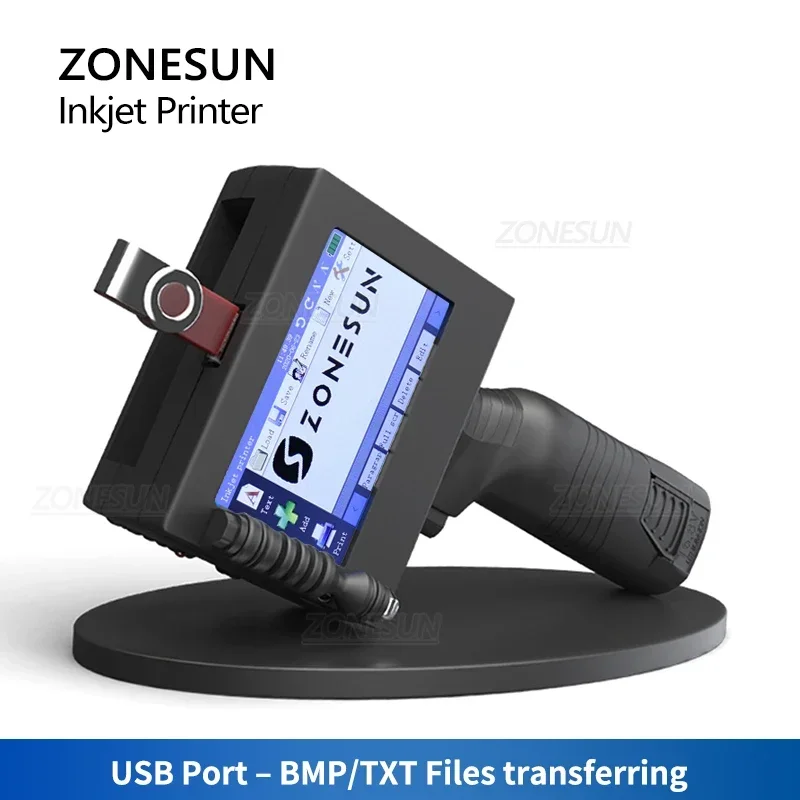 Ручной струйный принтер ZONESUN портативный QR-штрих-код дата последовательный номер