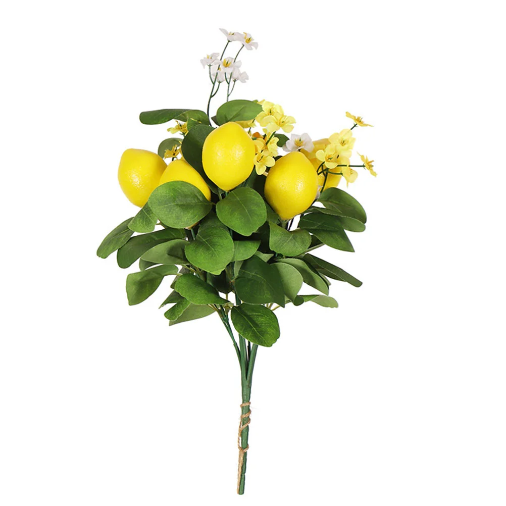 

Fake Green Plants Artificial Flower Decoration DIY Lemon Branch Simulation Bouquet