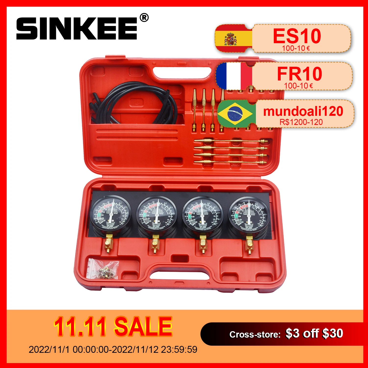 

4 Gauge Fuel Vacuum Carburetor Synchronizer Carb sync GS CB KZ XS 550 650 750 850 SK1171