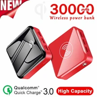 mini power bank wireless charger 30000mah portable charger fast charging power bank external battery charger for xiaomi iphone