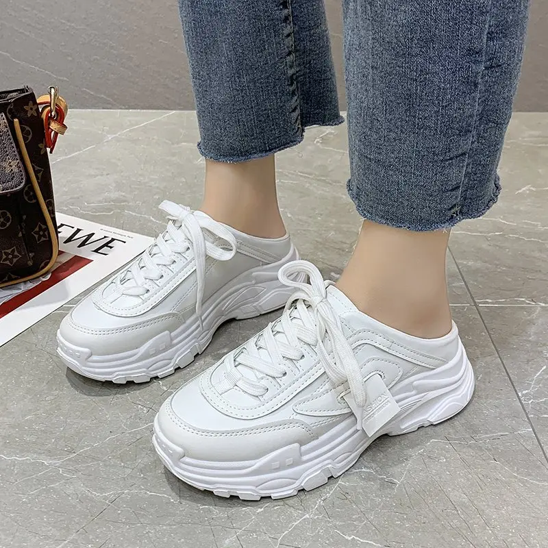 Women's Slippers SandalS Botou Mueller Shoes Summer New Thick Soles Fashion Leather Instagram Pop Shoes Flip Flops Women Sneaker