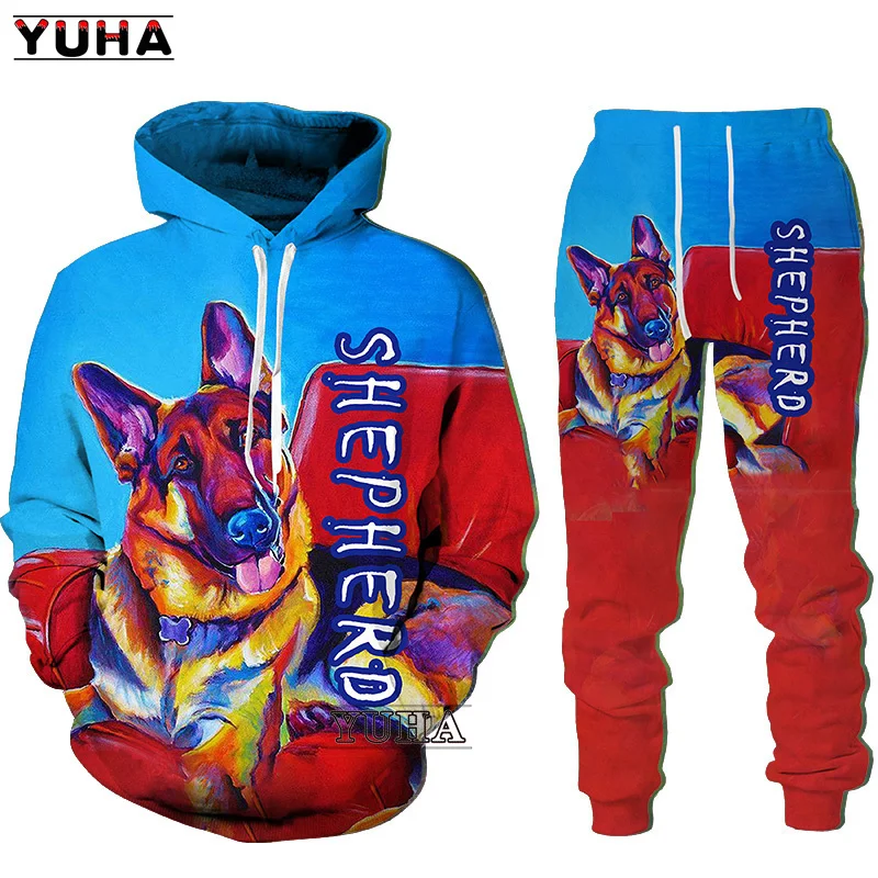 Толстовка унисекс с 3D принтом собаки милая толстовка немецкой овчарки топы
