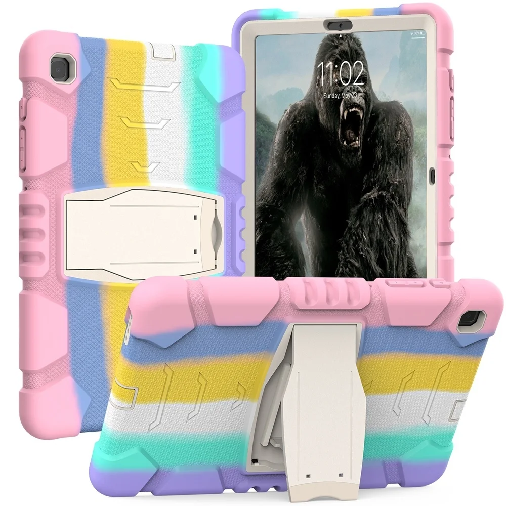 

For Samsung Galaxy Tab S6 Lite 10.4 2020 SM-P610 SM-P615 Case Kids Safe Shockproof Hard PC Silicon Hybrid Stand Tablet Cover