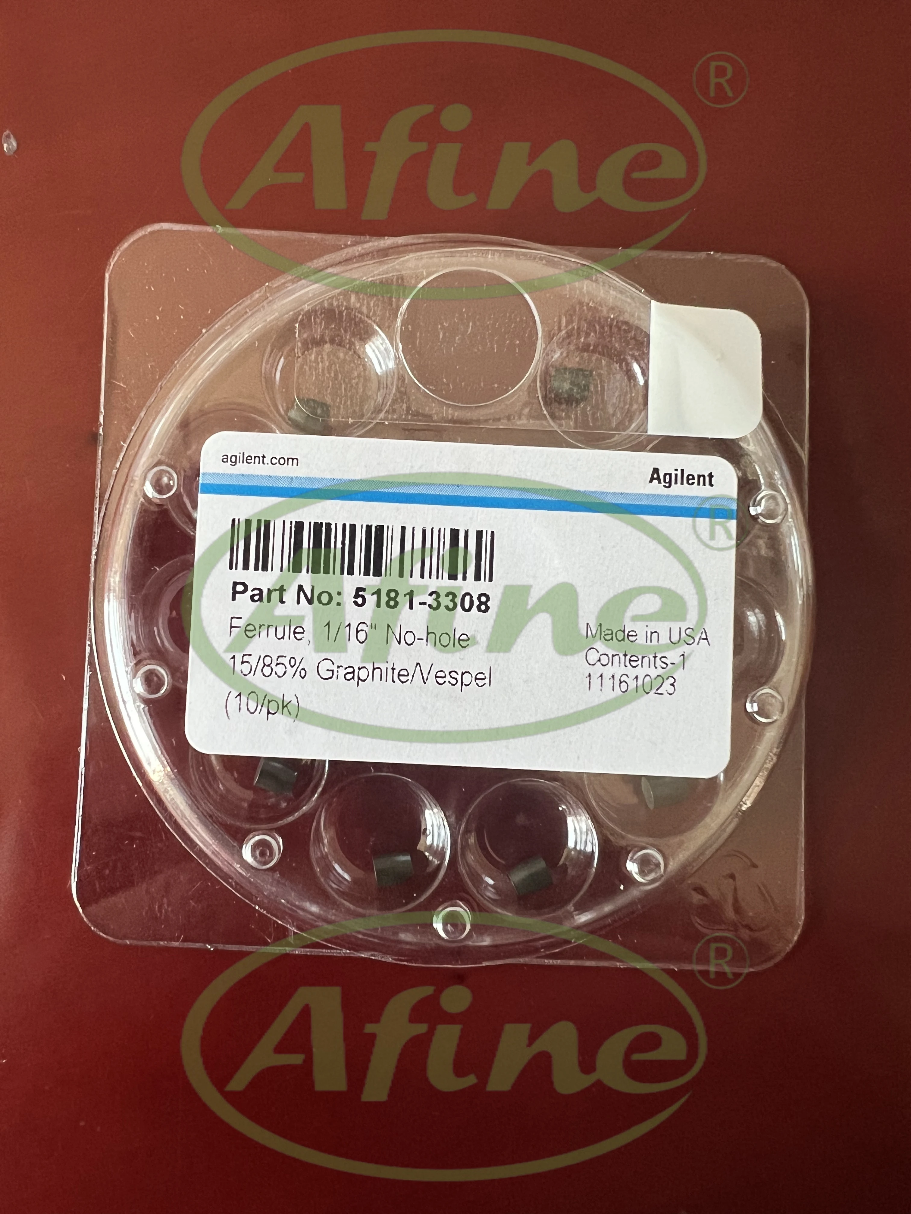 Наконечник AFINE Agilent GC/MS (5181-3308) без отверстия 15% графита/85% Vespel 10 шт.