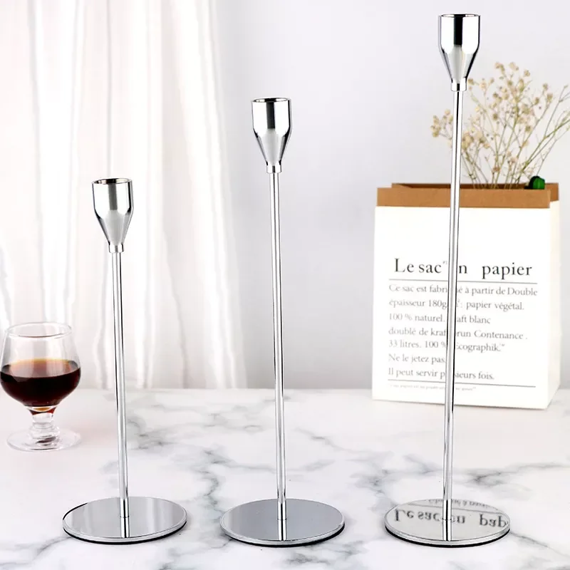 

3 Pcs/ Set Candle Holder Decoration Luxury Metal Candle Holders Home Decoration Candlesticks For Candles Room Wedding Decoration