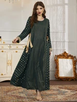 toleen women luxury elegant maxi dresses 2022 spring long sleeve sequin abaya muslim turkish evening party festival robe vestido