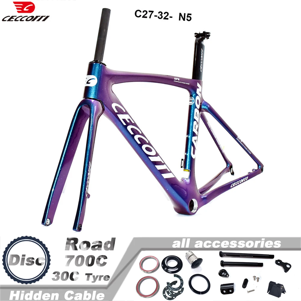 Модель CECCOTTI RF27 карбоновая велосипедная рама с лазерным логотипом и рулем T47BB