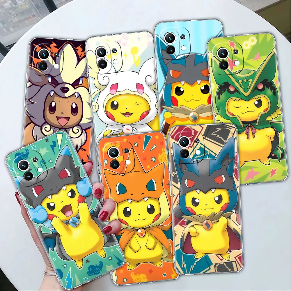 

Case For Xiaomi Poco X3 NFC 11T Pro 11 Lite 10T 12 9T 13 X5 X4 F3 M5 M3 F1 12T Clear Silicone Phone Cover Pokemon Pikachu Bumper