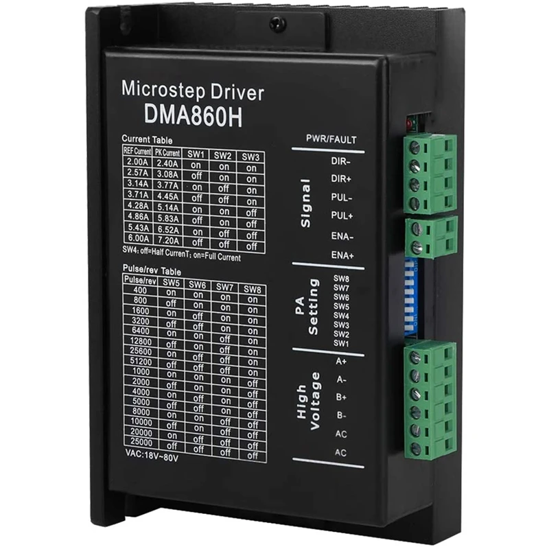 Драйвер шага DMA860H 2 фазы микроступенчатый драйвер DSP для Nema 34 42 AC24-80V |