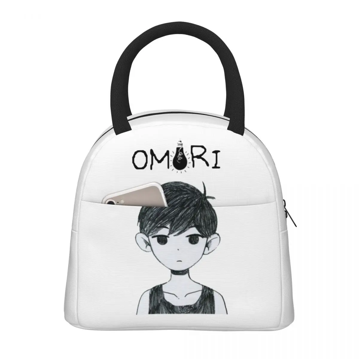 

Lunch Bag for Men Women Omori Anime Insulated Cooler Bags Waterproof Picnic Horror Game Oxford Lunch Box Bento Pouch