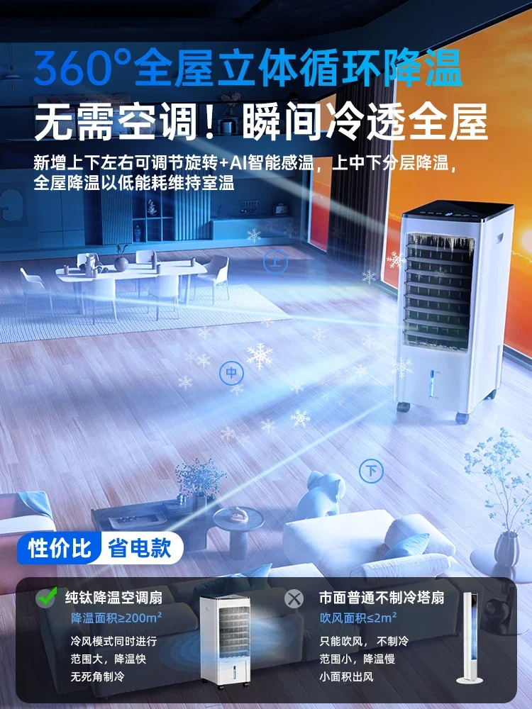 220 В Новый вентилятор кондиционера охлаждающий бытовой с водяным охлаждением для