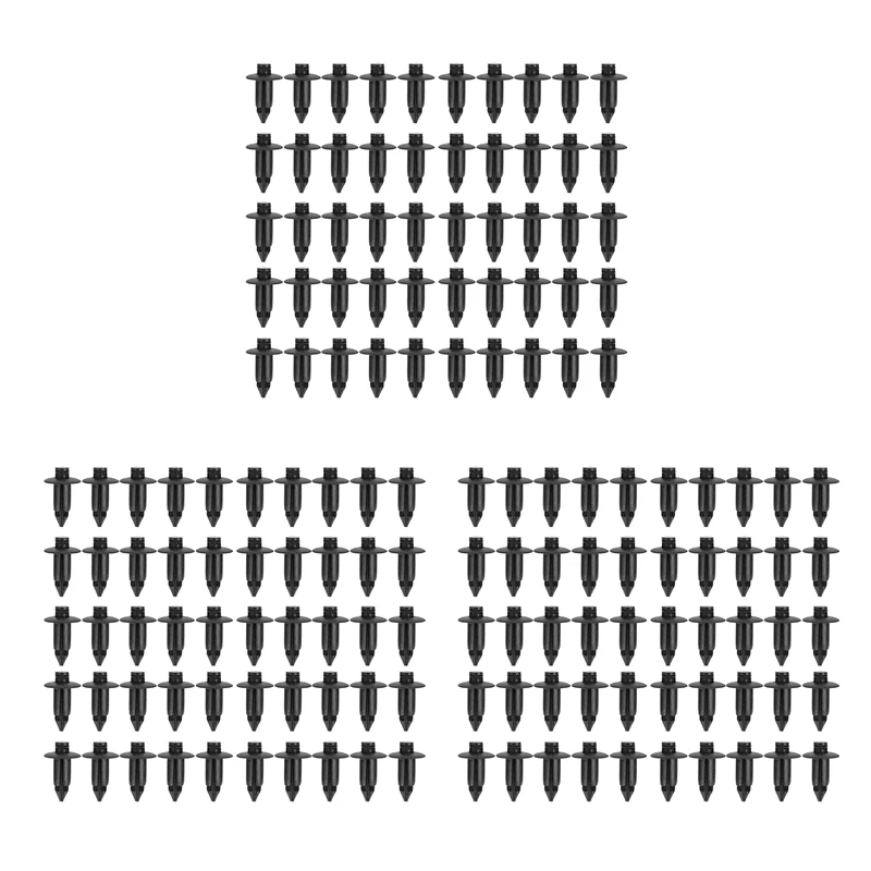 

150x Пластиковые заклепки для велосипеда обтекатель обшивка крепежные зажимы для панели 6 мм для Honda Yamaha Black