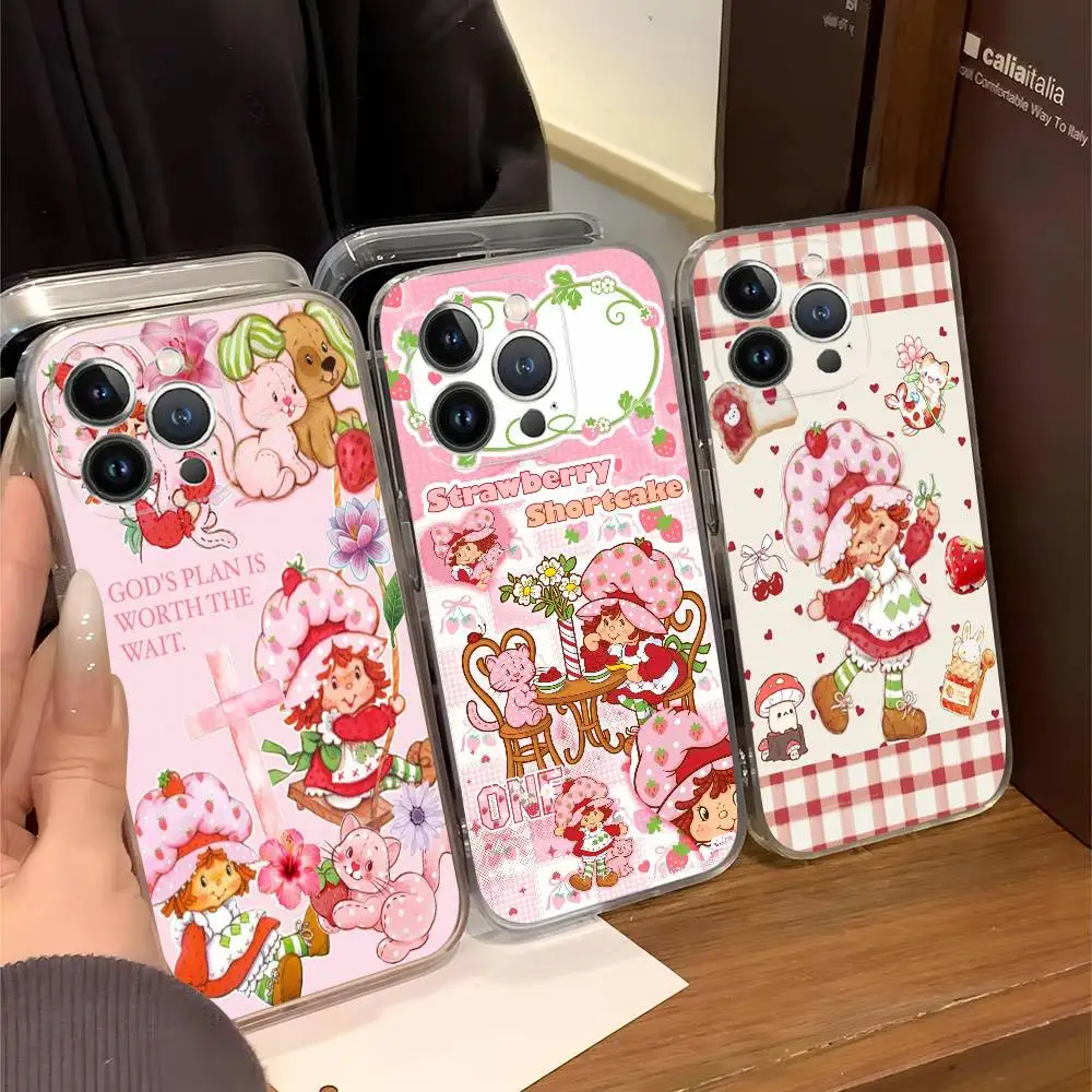 Фото Чехол для телефона S-Strawberry-shortcake Girl для iPhone 17 16 15 14 13 12 11 Pro Max Plus, высококачественный силиконовый. №4