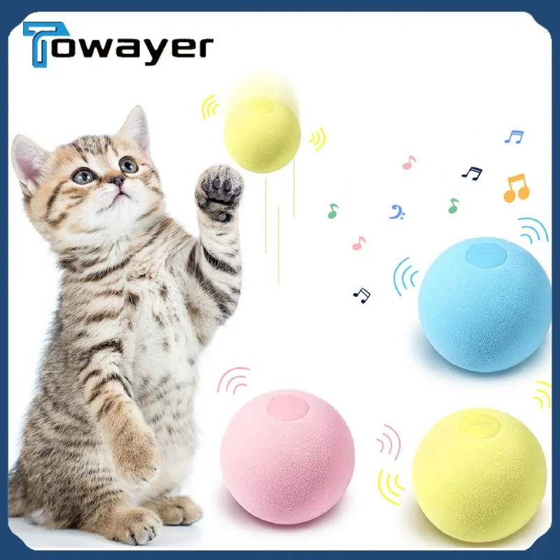 

Smart Cat Toy Interactive Ball Catnip Cat Training Toy Pet Playing Ball Pet Squeaky Supplies Products Toys for Cats Kitten Kitty