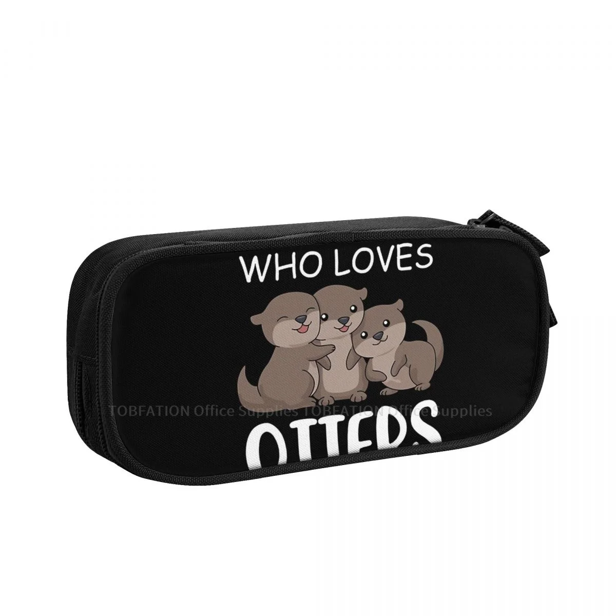 

Cute Girl Loves Pencase Otter Pet Lover Pencil Bag Teenage School Storage Supplies Large Capacity Double Zipper