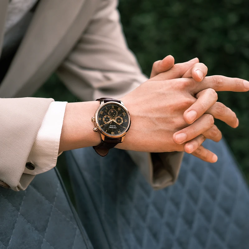 Мужские часы CITIZEN Eco-Drive Elegant Star Moon Blue Disc со стальным ремешком мужские AP1059-19E