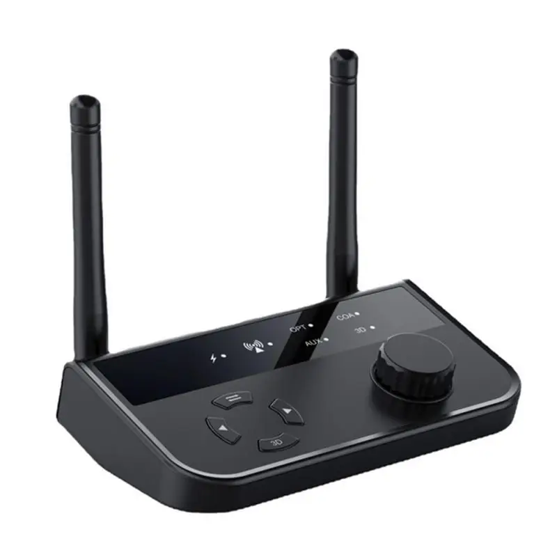 Фото Музыкальный приемник A33T Bluetooth 5.3, беспроводной аудиоадаптер 3-в-1 с оптическим, коаксиальным и AUX входами, 3D-звук для а №4