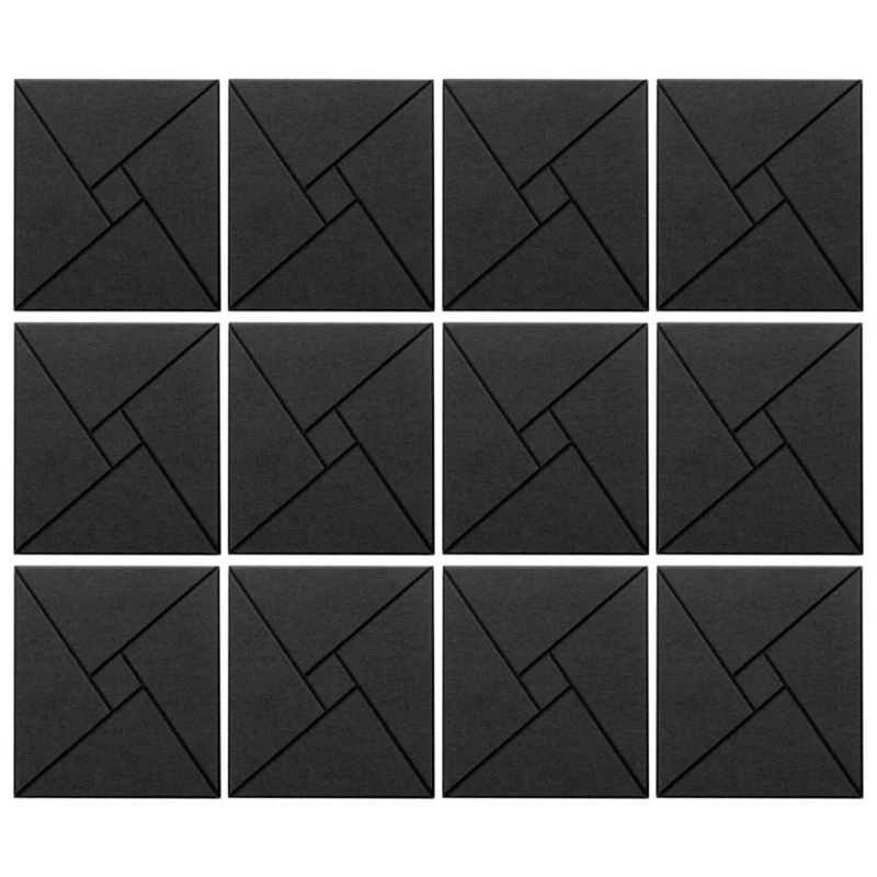 12 шт. акустические панели с самоклеящимися звукоизоляционные пенопластовые 12X12x0