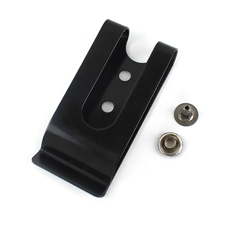 10Pcs 56X25mm Double Holes Metal Spring Belt Sheath Clip Clasp Buckles Accessories with 8mm Cap Studs Screws