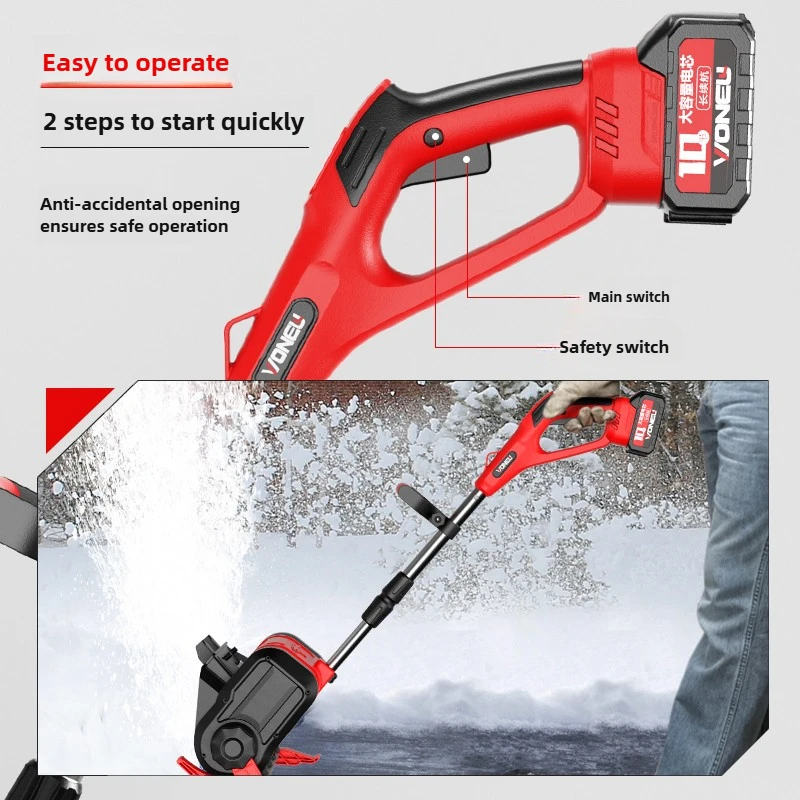 Электрическая беспроводная ручная снежная плуга небольшое очищающее