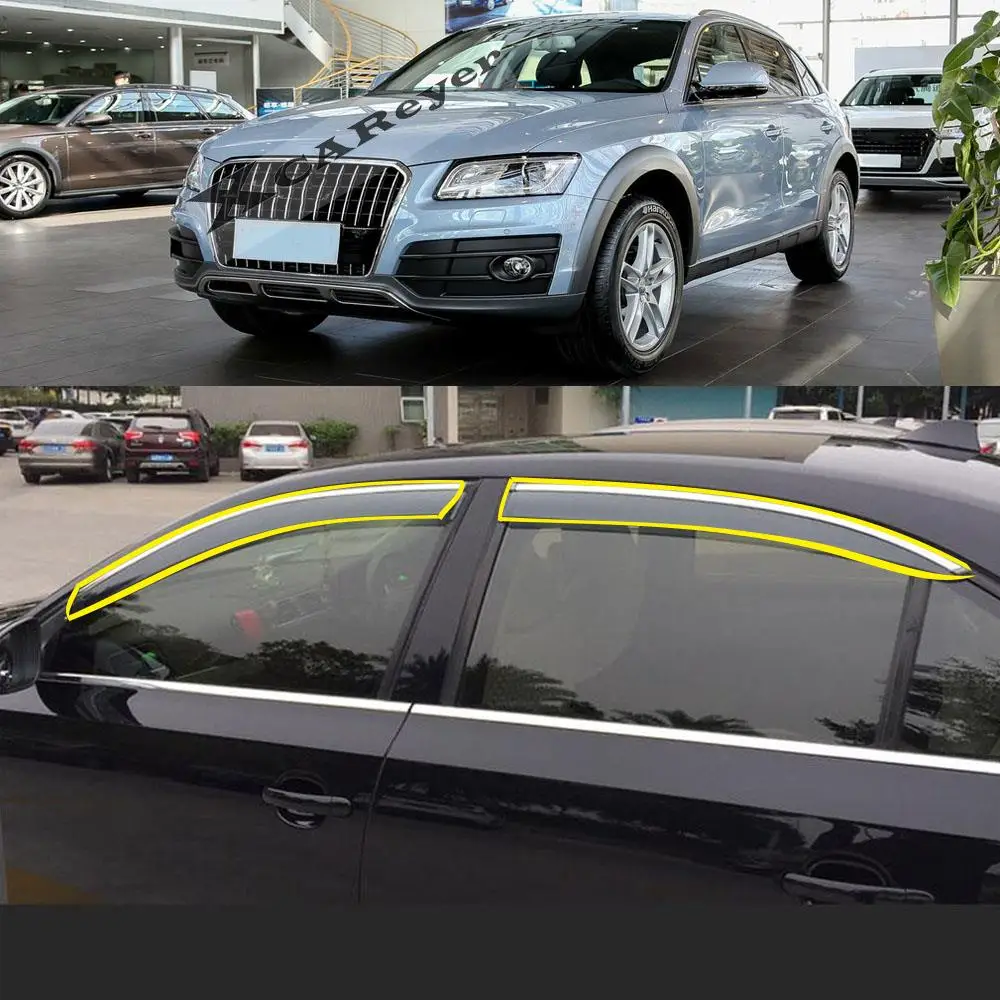 

Car Sticker Plastic Window Glass Wind Visor Rain/Sun Guard Vent Smoke Protector Parts For AUDI Q5 2010-2017