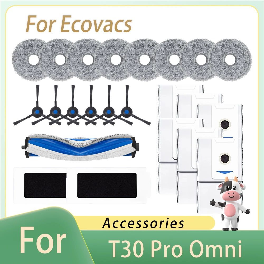 Насадки для швабры Для Ecovacs Debot T30 Pro Omni \ YEEDI M12 + запчасти: роликовая щетка боковая