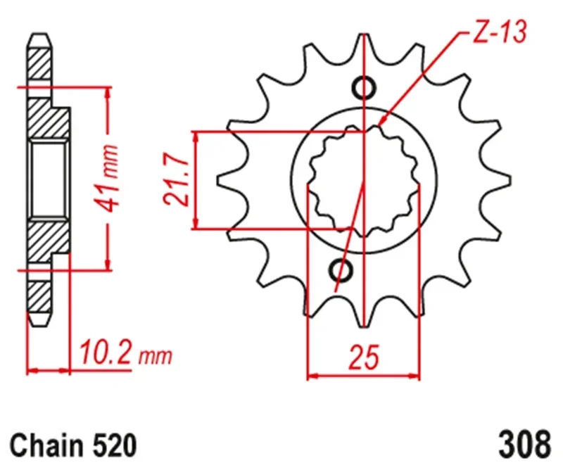 Передняя Звездочка для мотоцикла Aprilia 520 Pegaso Factory Strada Trail 650-2007 2009 год