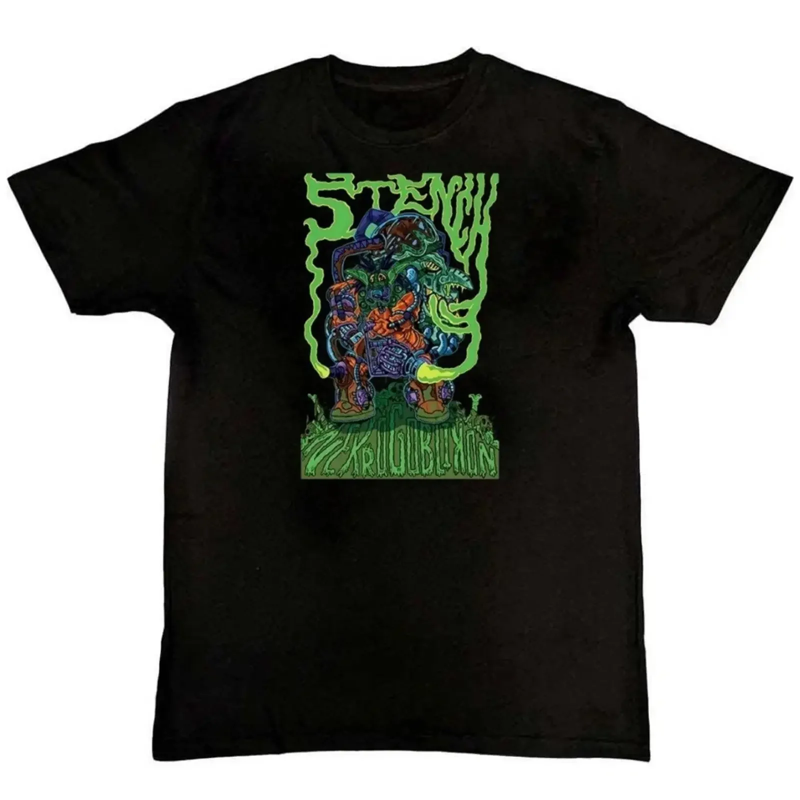 Фото Мужская футболка Nekrogoblikon BAND с принтом, размеры S, M, L, XL, 2XL, 3XL, 4XL, винтажная, с эффектом потертости, дышащая, универсальная, повседневная, эластичная, комфортная №1