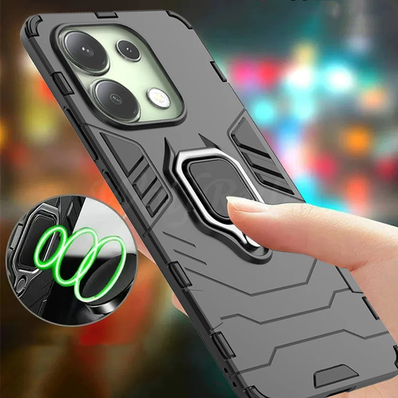 For Redmi Note 13 4G Case Cover Xiaomi Pro Plus Capas Wstrząsoodporny tylny pierścień Magnetyczny uchwyt Fundas