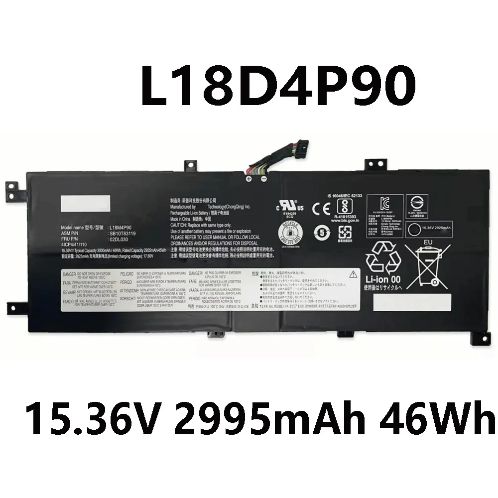 L18D4P90 15 36 В 2995 мАч 46 Втч аккумулятор для ноутбука Lenovo L18M4P90 02DL030 01DL031 SB10T83119 5B10W13934 ThinkPad