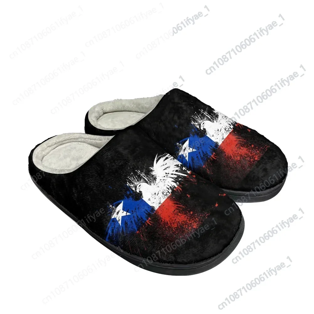 Тапочки мужские и женские с принтом Чили патриотической гордости Плюшевые