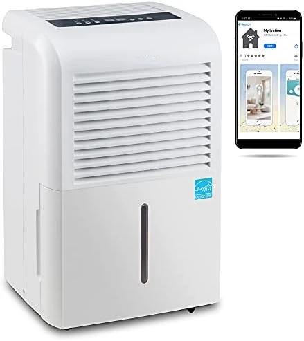 

4,500 Sq Ft Smart Wi-Fi Energy Star Dehumidifier with App, Continuous Drain Hose Connector, Programmable Humidity, 2.25 Gal Rese