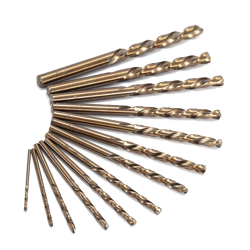 1.0mm-13.0mm HSS-Co M35 Cobalt Straight Shank Twist Drill Bit Power Tools Accessories for Metal Stainless Steel Drilling