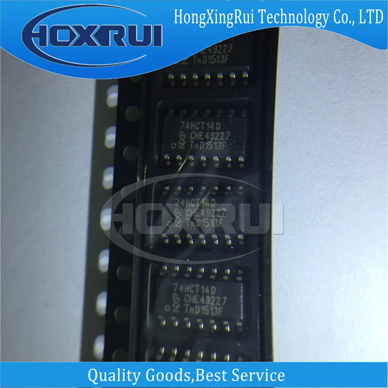 10 шт./лот, 74HCT14D,SOP-14, инвертор, 1 вход, 4 мА, от 4,5 в до 5,5 В, логический чип, не ворота, серия HCT, триггер Шмидта