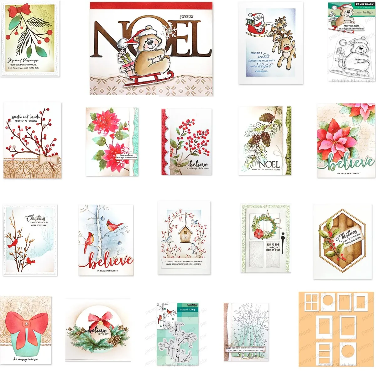 

Flower Leaf Christmas Metal Cutting Dies Clear Stamps Layering Stencils Scrapbooking Photo Album Decorative Embossing DIY 2023