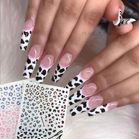 french cow print nails 3d self adhesive nail art sticker decals multi color acrylic manicure tips stickers decoration
