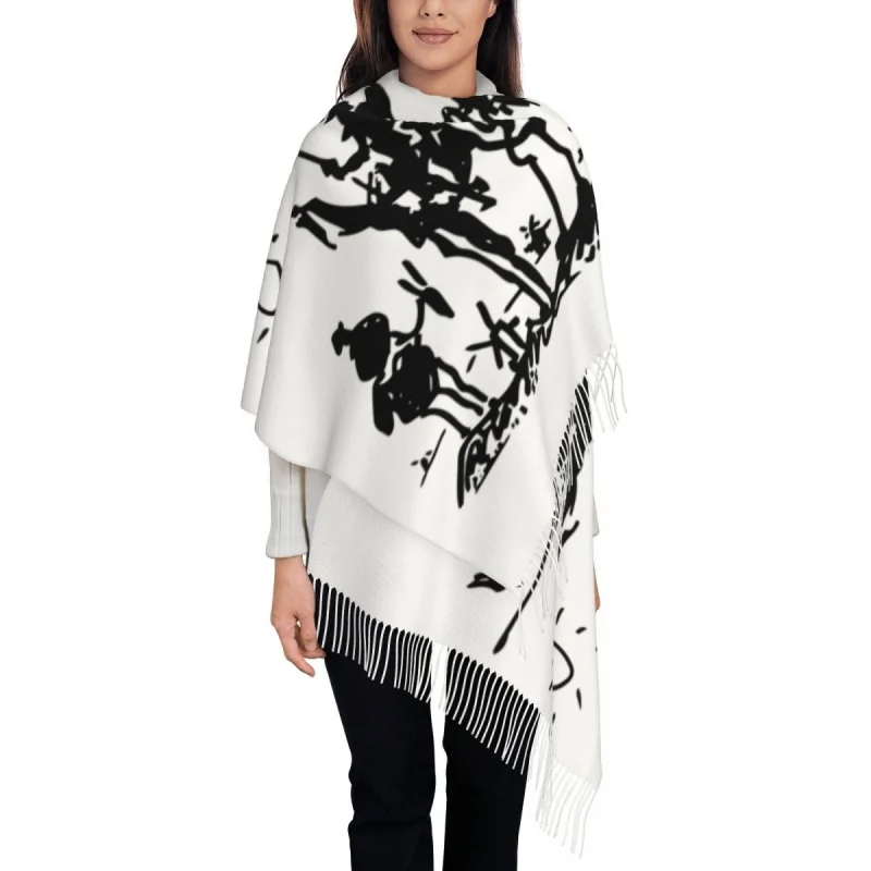 

Custom Printed Pablo Picasso Scarf Men Women Winter Warm Scarves Don Quixote Shawl Wrap