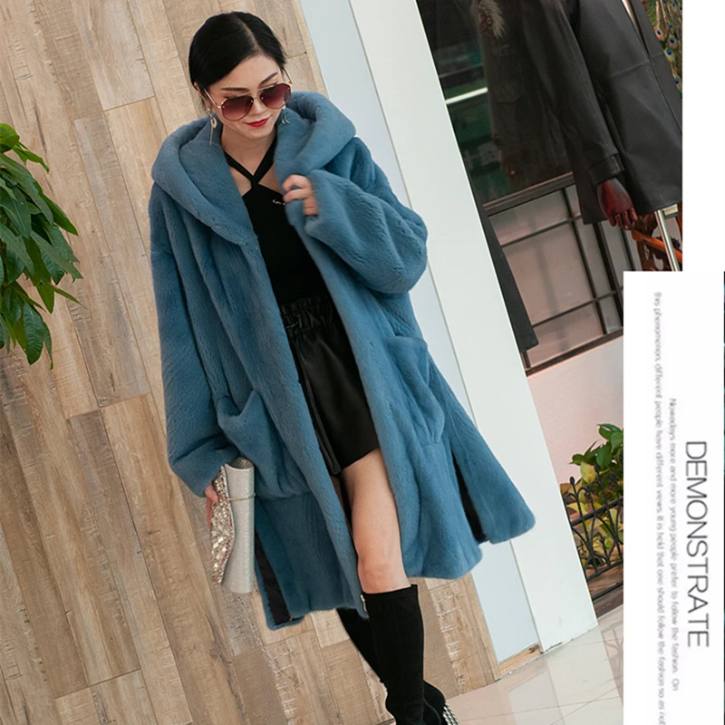 

2023 New Fashion Coat 100% Real Mink Whole Fur Women Coat Jacket Long Natural Fur Coat Winter Thick Warm Female Mink Fur Jacket