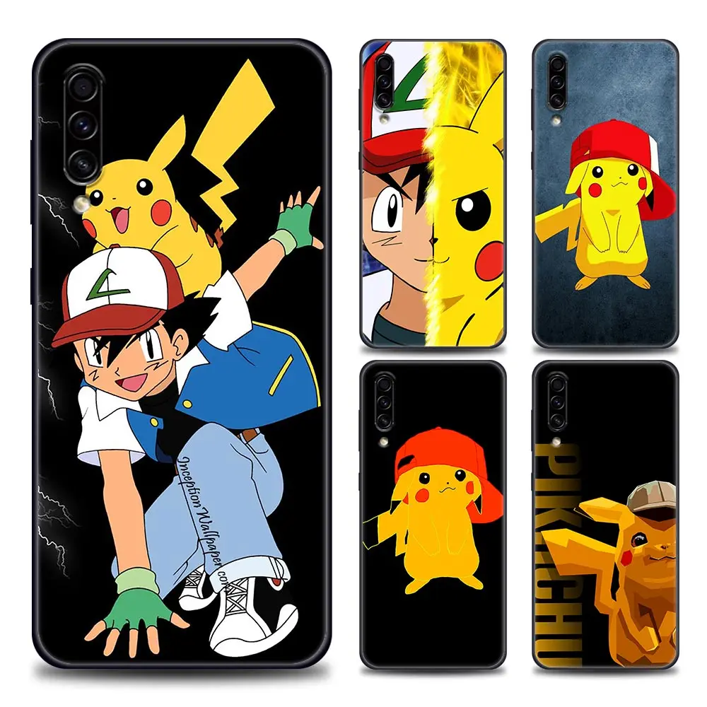 

Cartoon Ash And Pikachu Phone Case for Samsung A10 A20 A30 A30s A40 A50 A60 A70 A80 A90 5G A7 A8 2018 Silicone Case Pikachu
