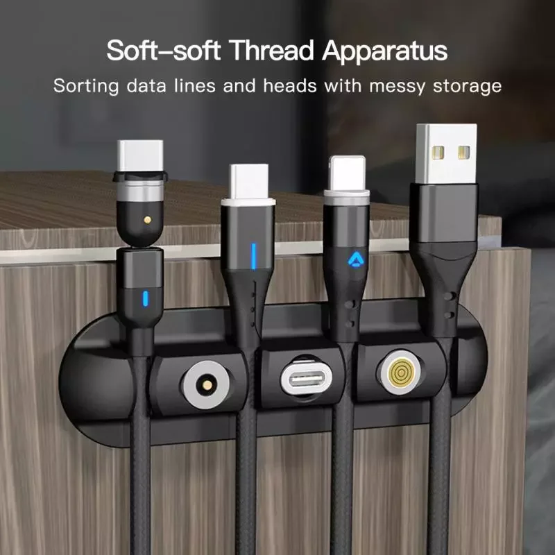

Органайзер для кабелей и Штекерная коробка 3 в 1, силиконовый USB-кабель, гибкие зажимы для управления кабелями