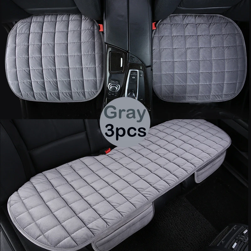 Hot Selling Car Seat Cover Front Rear Flocking Cloth Cushion Non Slide Winter Auto Protector Mat Pad Universal Fit Truck Suv Van