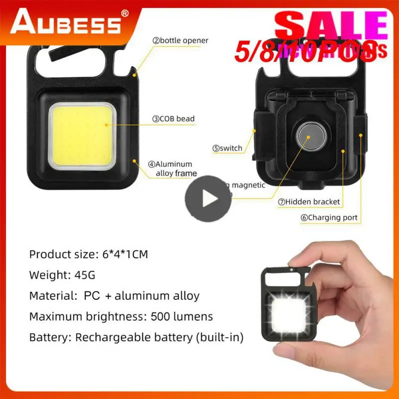 

5/8/10PCS Genshin Impact Outdoor Camping For Hiking Torch Camping Lantern Keychain Flashlight Tactical Multitool Smart Home