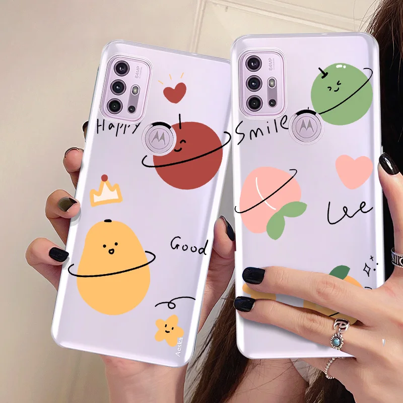 

Cartoon Fruit Case for Motorola G10 G8 G7 G9 E7 Power Plus Play Cover for Moto G20 G30 G22 4G G60S G31 Clear Protection Shell